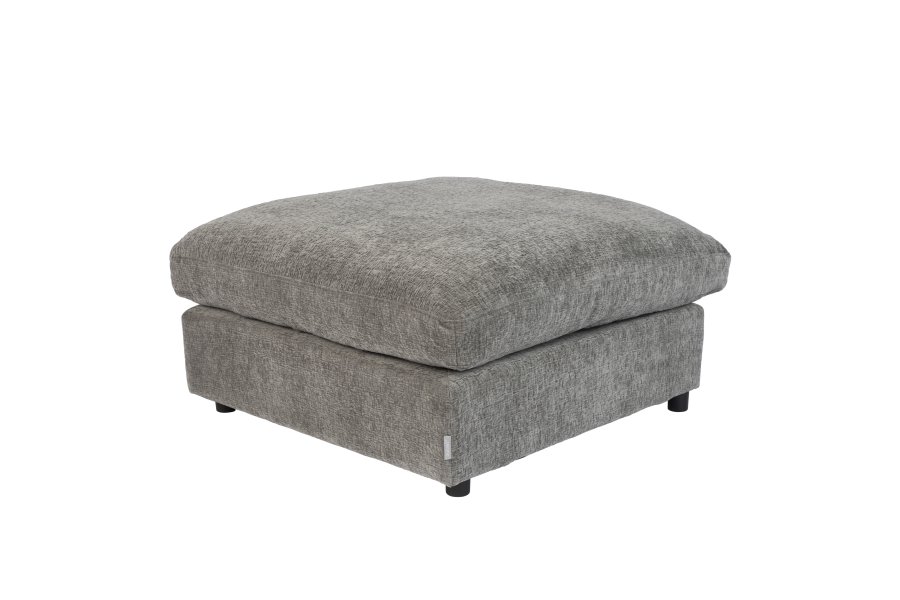 ZUIVER Sense fodskammel, kvadratisk - gr soft polyester og plast