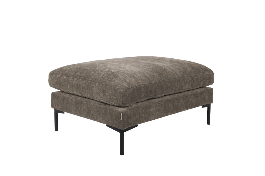 ZUIVER Sommer fodskammel, rektangulr - coffee polyester og stl