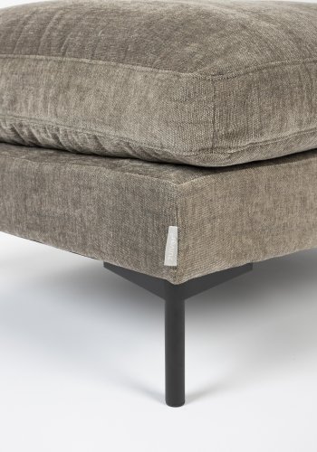 ZUIVER Sommer fodskammel, rektangulr - coffee polyester og stl