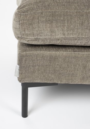 ZUIVER Sommer fodskammel, rektangulr - coffee polyester og stl