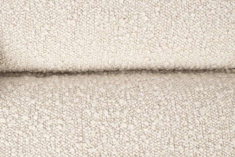 ZUIVER Tyler fodskammel, m. drejefod - hvid bouclé og sort stl (60x47)