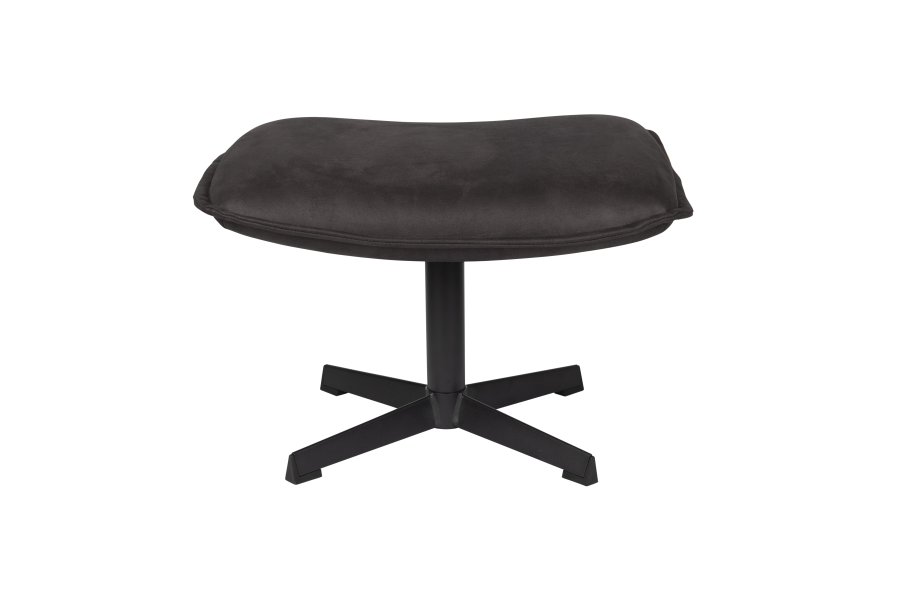 WHITE LABEL LIVING John skammel, rektangulr - antracitgr kunstlder og metal (60x40)