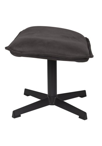 WHITE LABEL LIVING John skammel, rektangulr - antracitgr kunstlder og metal (60x40)