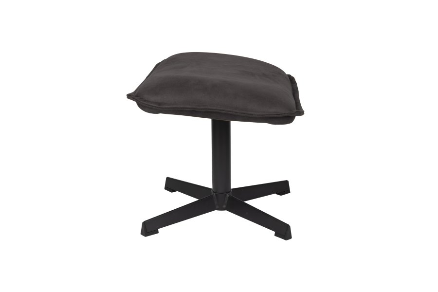 WHITE LABEL LIVING John skammel, rektangulr - antracitgr kunstlder og metal (60x40)