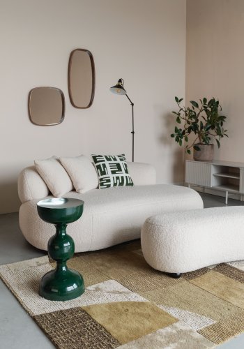 WHITE LABEL LIVING Noxx puf - hvid polyester og MDF (120x46)