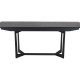 Tokyo spisebord, m. 1 tillgsplade - sort egefinér og metal (200(250)x100)