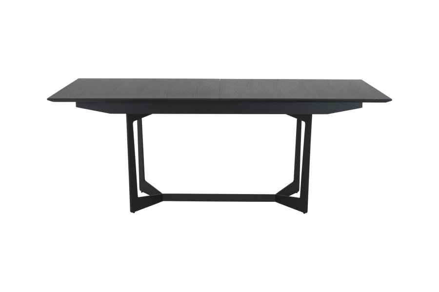 Tokyo spisebord, m. 1 tillgsplade - sort egefinér og metal (200(250)x100)