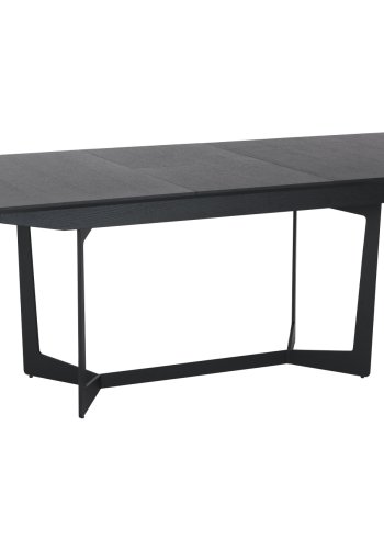 Tokyo spisebord, m. 1 tillgsplade - sort egefinér og metal (200(250)x100)