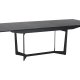 Tokyo spisebord, m. 1 tillgsplade - sort egefinér og metal (200(250)x100)