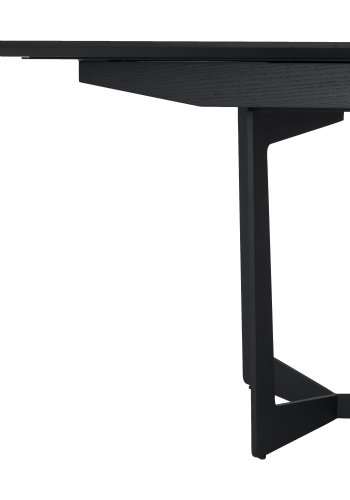 Tokyo spisebord, m. 1 tillgsplade - sort egefinér og metal (200(250)x100)