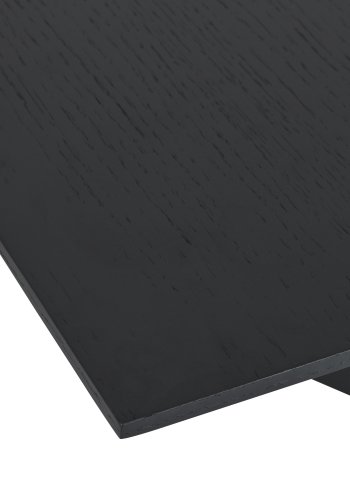 Tokyo spisebord, m. 1 tillgsplade - sort egefinér og metal (200(250)x100)