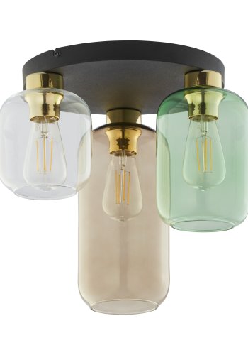 TK Marco loftlampe, m. 3 skrme - multifarvet glas