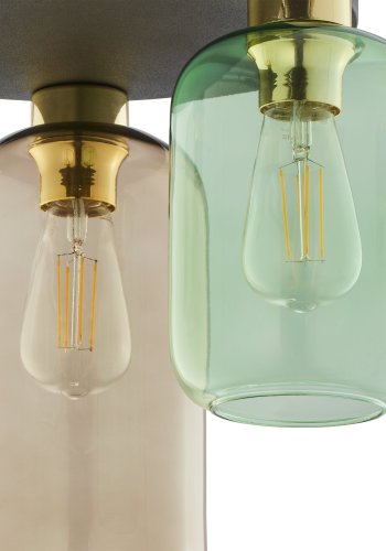 TK Marco loftlampe, m. 3 skrme - multifarvet glas