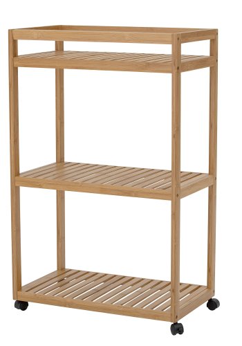 BLOOMINGVILLE Aden reol, m. hjul - natur bambus (H: 85cm)(H:85cm x30cm x cm)