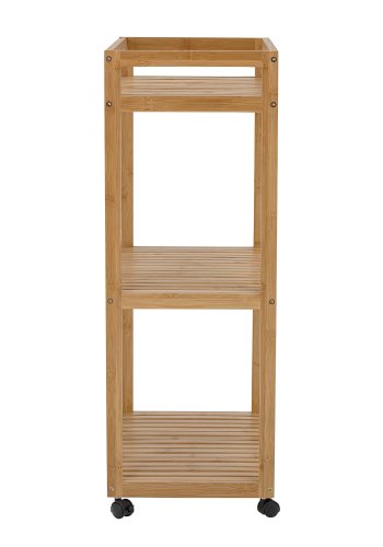 BLOOMINGVILLE Aden reol, m. hjul - natur bambus (H: 85cm)(H:85cm x30cm x cm)