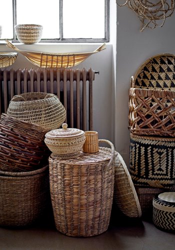 BLOOMINGVILLE Islim Kurv m/Lg, Sort, Palm Leaf, st af 3