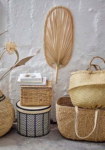 BLOOMINGVILLE Islim Kurv m/Lg, Sort, Palm Leaf, st af 3