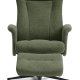 Liam recliner lnestol, inkl. fodskammel - vinter mosgrn polyester stof og sort aluminium