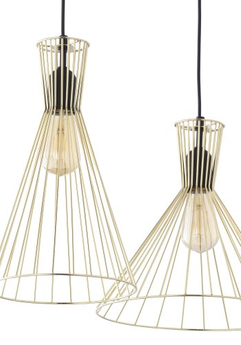 TK Sahara loftlampe, m. 3 skrme - guld metal