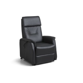 Alexander recliner lnestol, 2 motors - sort kunstlder og hjul