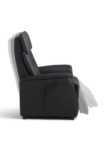 Alexander recliner lnestol, 2 motors - sort kunstlder og hjul