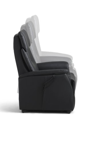 Alexander recliner lnestol, 2 motors - sort kunstlder og hjul