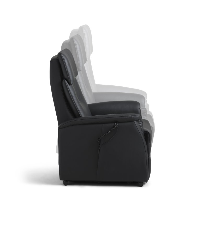 Alexander recliner lnestol, 2 motors - sort kunstlder og hjul