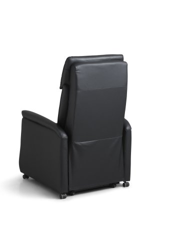 Alexander recliner lnestol, 2 motors - sort kunstlder og hjul