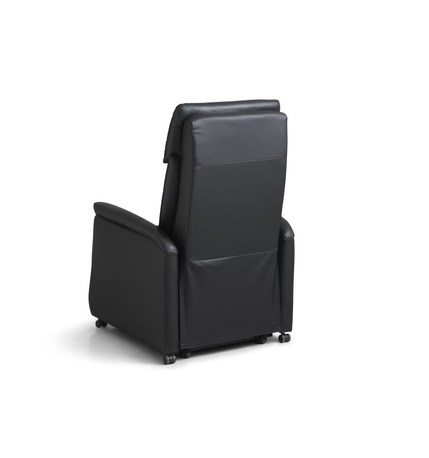 Alexander recliner lnestol, 2 motors - sort kunstlder og hjul