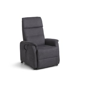 Alexander recliner lnestol, 2 motors - antracitgr polyester stof og hjul