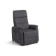 Alexander recliner lnestol, 2 motors - antracitgr polyester stof og hjul