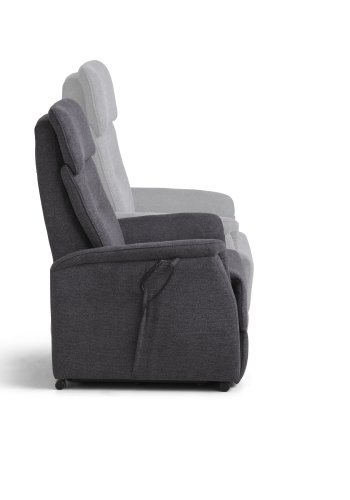 Alexander recliner lnestol, 2 motors - antracitgr polyester stof og hjul