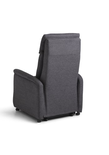 Alexander recliner lnestol, 2 motors - antracitgr polyester stof og hjul