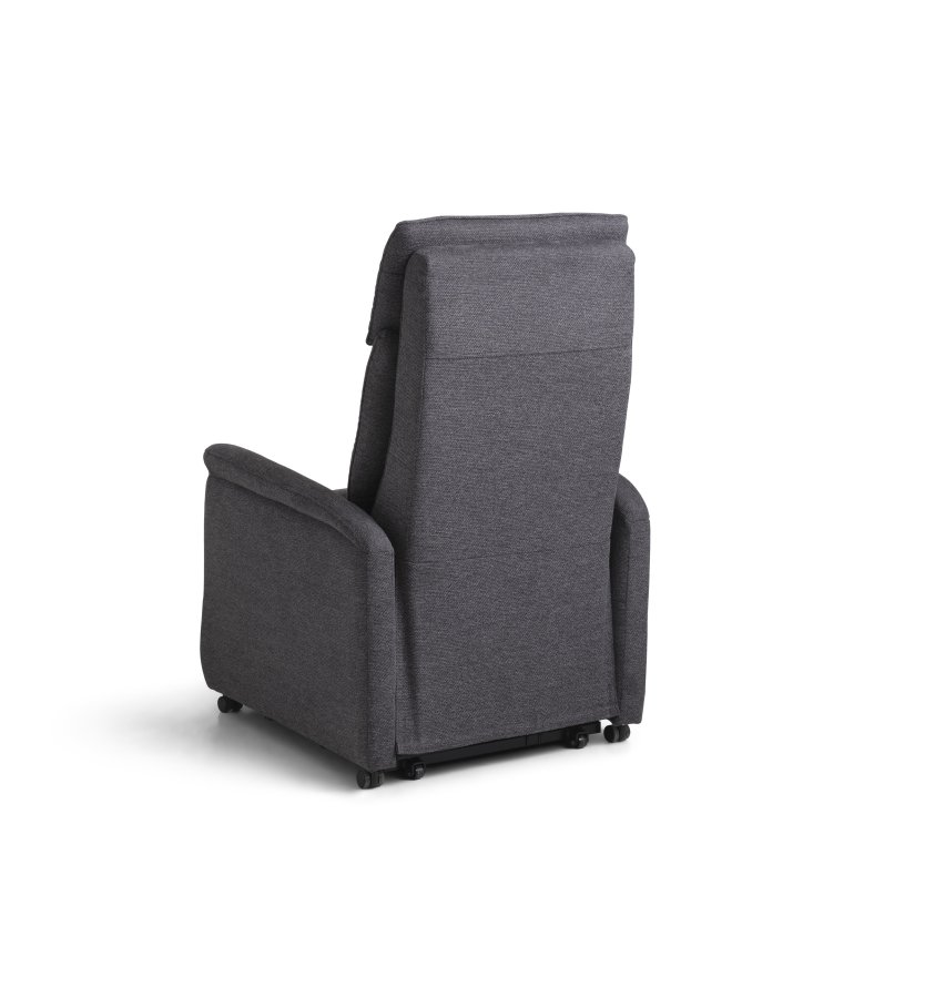 Alexander recliner lnestol, 2 motors - antracitgr polyester stof og hjul
