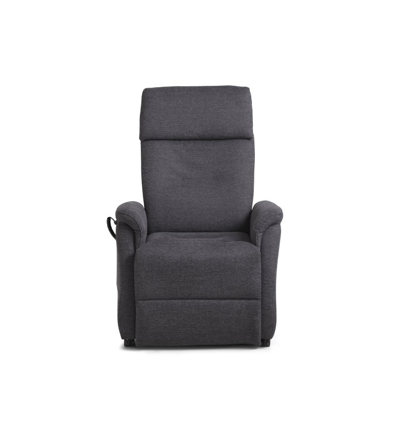 Alexander recliner lnestol, 2 motors - antracitgr polyester stof og hjul