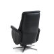Vincent recliner stol, 2 motorer, armln, vippefunktion, fodskammel - sort lder/PVC og slv alu