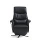 Vincent recliner stol, 2 motorer, armln, vippefunktion, fodskammel - sort semianilin lder/metal