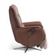 Vincent recliner stol, 2 motorer, armln, vippefunktion, fodskammel - cognac semianilin lder/alu
