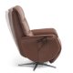 Vincent recliner stol, 2 motorer, armln, vippefunktion, fodskammel - cognac semianilin lder/alu