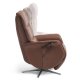 Vincent recliner stol, 2 motorer, armln, vippefunktion, fodskammel - cognac semianilin lder/alu
