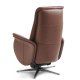 Vincent recliner stol, 2 motorer, armln, vippefunktion, fodskammel - cognac semianilin lder/alu