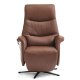 Vincent recliner stol, 2 motorer, armln, vippefunktion, fodskammel - cognac semianilin lder/metal