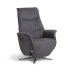 Vincent recliner stol, 2 motorer, armln, vippefunktion, fodskammel - antracitgr stof og slv alu