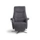 Vincent recliner stol, 2 motorer, armln, vippefunktion, fodskammel - antracitgr stof og slv alu