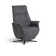 Vincent recliner stol, 2 motorer, armln, vippefunktion, fodskammel - antracitgr stof og sort metal