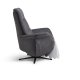 Vincent recliner stol, 2 motorer, armln, vippefunktion, fodskammel - antracitgr stof og sort metal