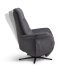 Vincent recliner stol, 2 motorer, armln, vippefunktion, fodskammel - antracitgr stof og sort metal