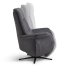 Vincent recliner stol, 2 motorer, armln, vippefunktion, fodskammel - antracitgr stof og sort metal