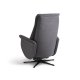 Vincent recliner stol, 2 motorer, armln, vippefunktion, fodskammel - antracitgr stof og sort metal