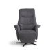 Vincent recliner stol, 2 motorer, armln, vippefunktion, fodskammel - antracitgr stof og sort metal